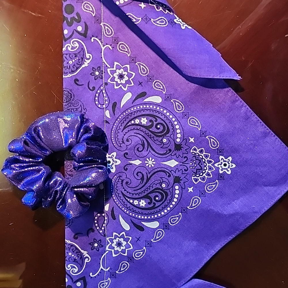 Water Bead Neck Cooler Bandana Reusable w/ Hair Scrunchie 31" Bundle and Save!